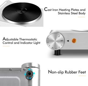 Portable electric stove double